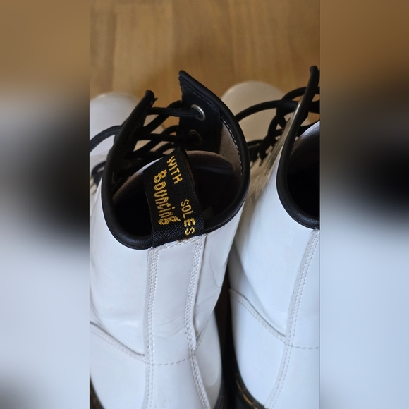 Dr. Martens White and Black Combat Boots - Picture 6 of 7